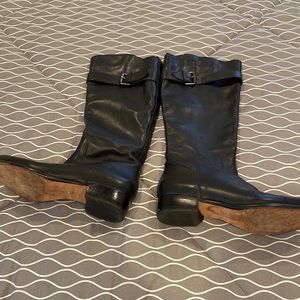 Corso Como Black Leather Riding Tall Shaft Boots Sz. 8